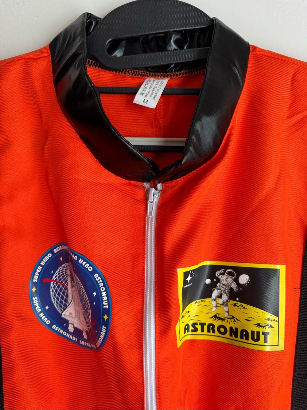 Men's Orange Flight-Style Suit with Patch Details - Picture 3 of 3